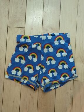 Maxomorra Girls Blue Rainbow Print Stretch Shorts - 6 Years